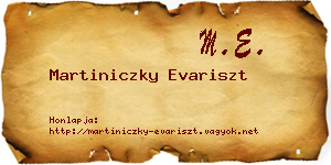 Martiniczky Evariszt névjegykártya